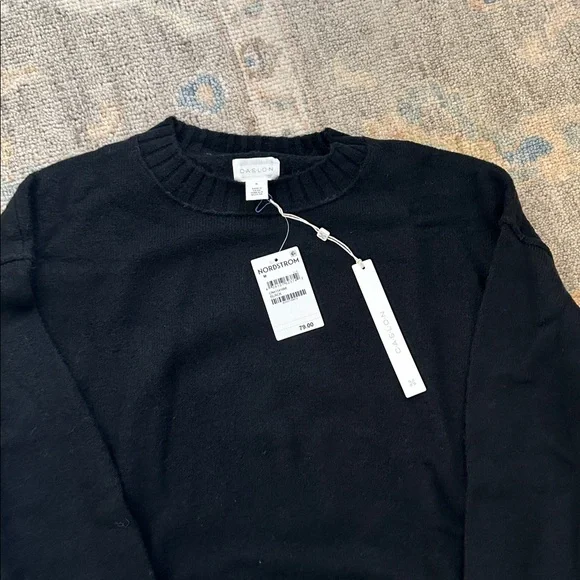 Caslon Black Sweater with Side Snaps. Size M NWT - Picture 2 of 5
